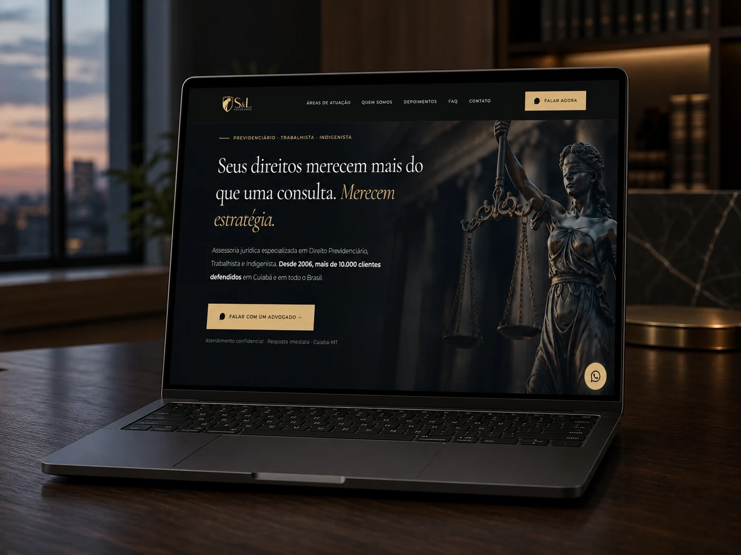 Mockup do site Souza e Lourenço Advogados