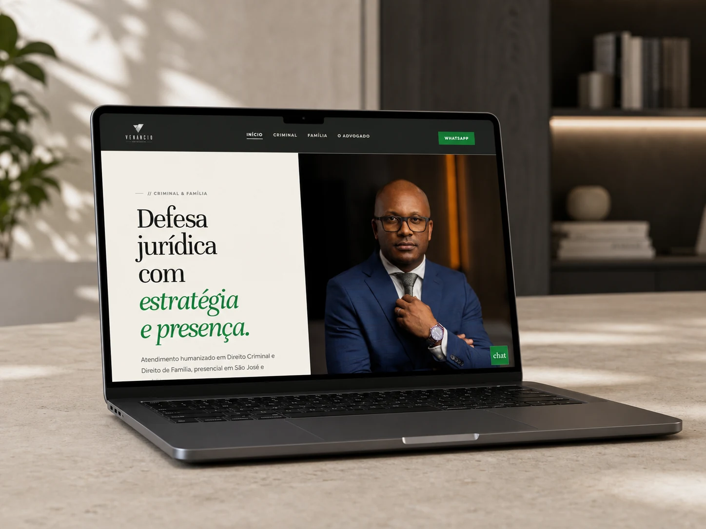 Mockup do site Venâncio Advocacia